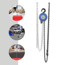 Vintoro Blue Manual Hand Chain Hoist, 1 Ton Capacity, 3M Lifting Chain, Heavy Duty Hand Operated Chain Block, Portable Manual Lifting Tool, Sturdy Industrial Chain Hoist, Anti Slip Hand Chain Design, Easy To Operate,  For Lifting Cargo - Blue - View 12