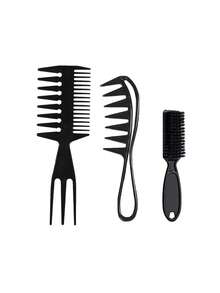 Men's Styling Comb Set, Volumizing Texture Styling Comb, Textured Pompadour, Quiff, Slick Back Styling Comb, Wide Tooth Oil Hair Comb, Volumizing Double Clip Hair Comb, Plastic Material Root Volumizing Clip Hair Comb Combination - Multicolor - View 13