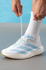 Adidas Men's Running Shoes Adizero EVO SL WOVEN M 2026 Summer New Marathon Training Running Shoes JQ4527 - White/Clear Blue - View 1