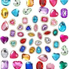 Mix 50 Colorful Hand Sewn Diamond Claws, Rhinestones, Clothing, Shoes, Hats, Bags, DIY Materials, Jewelry Accessories - Multicolor - View 1