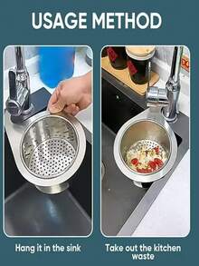 [Keranjang Saringan Stainless Steel] Set 2 Buah Keranjang Saringan Angsa Stainless Steel, Pemasangan Tanpa Bor yang Kokoh, Rak Penyimpanan Bawah Wastafel, Pengering Meja Hemat Ruang, Filter Mudah Dibersihkan, Aksesori Rumah Modern - View 11