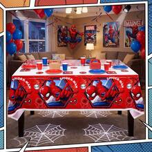 Disney 1pc Creative Spider-Man Series Disposable Tablecloth, Suitable For Birthday Party Supplies, Perfect Party Gift, Holiday Gift For Fans - Multicolor - View 1