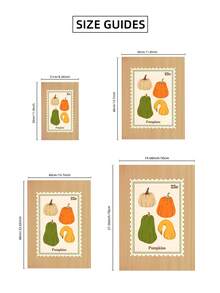 1pc Frameless Pumpkin Stamp Cozy Fall Kitchen Wall Art Canvas Vintage Quirky Poster For Bedroom Dorm Back To School Gift - Frameless - View 10