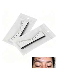 50/25pcs/Bag Disposable Eyebrow Ruler Self-Adhesive Sticker Brow Mapping Guide Microblading Eyebrow Auxiliary Stencil Sticker - Multicolor - View 4