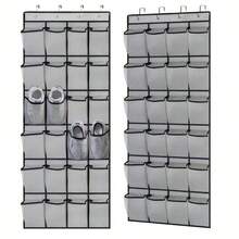 Large Capacity Door Hanging Shoe Storage Bag, Available In 40, 35, 24 Or 14 Slots. Made Of Breathable Non-Woven Fabric With Sturdy Black Frame, Dust-Proof And Moisture-Proof, Clear Visibility Of Contents. - View 19