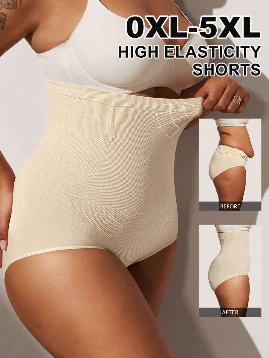 1 pieza Moldeador de cintura alta sin costuras para mujer, con fuerte control de abdomen y elevación de glúteos, talla grande