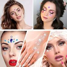 330pcs Self-Adhesive Jewelry, Suitable For Handmade Crafts; Gem Stickers For Use; Also Flat Plastic Fake Jewelry For Scrapbooking, And Gemstones For Face Decoration - Multicolor - View 6