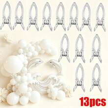 13pcs Heavy Duty Transparent Plastic Spring Clamps, Strong High Load Bearing Multi-Function Fixing Clips, Suitable For Balloon Arch Setup, Birthday Party Backdrop Decoration, Handicrafts, Woodworking Clamping, Photography Backdrop, Durable Non-Slip Base Design, Universal Large Size Fixing Accessories For Party Decor - Multicolor - View 3