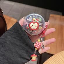 New Plaid 3D Red Apple Cute Cartoon Fruit Earphone Case Anti-Drop Soft Shell Earphone Protective Cover + Keychain Apple Pendant Compatible With Huawei FreeBuds SE2/SE3/SE4/6i/7i/FreeClip2/FreeClip 2 Collector's Edition Wireless Bluetooth Earphone Case - Apple - View 1