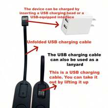 [2pcs/Set] Penghangat Tangan Musim Dingin Isi Ulang USB Magnetik yang Dapat Dilepas, Mini Portabel yang Dapat Dipisahkan, Tampilan Level Baterai, 3 Tingkat yang Dapat Diatur, Tali Pengikat Juga Berfungsi Sebagai Kabel Pengisi Daya untuk Perjalanan yang Nyaman, Masing-masing Dengan Baterai Isi Ulang 3000mAh Terintegrasi [Langkah Pengisian Daya Dapat Dilihat pada Gambar Pratinjau] - 2 bungkus - View 4