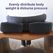 Double Layer Mesh Breathable Memory Foam Slow Rebound Seat Cushion, Embroidered Craftsmanship, Hip Protection Seat Cushion, Mobility Scooter, Office Chair Seat Cushion, Zipper Design, Removable Washable Cover - 1PC - View 6