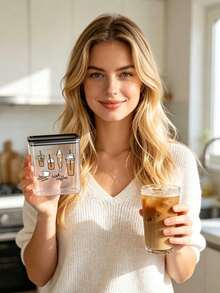 Snow-Capped Coffee Drink Pattern And Letter Print, Transparent Sealed Coffee Storage Jar, Sealed Plastic Food Container, Large Capacity, Dustproof And Moisture-Proof, Kitchen Countertop Coffee Area Storage Box, Decoration, Kitchen Countertop Storage, Coffee Lover Gift - Multicolor - View 6