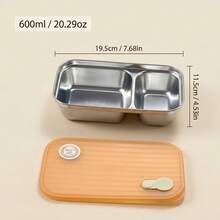 1pc Multifunctional 304 Stainless Steel Food Storage Container With Lid, Stackable Refrigerator Food Fresh-Keeping Box, Vegetable Fruit Meat Storage Organization, Leak Proof Food Preservation Box, Meal Prep Box For Kitchen, Office, Picnic, Camping - Multicolor - View 34