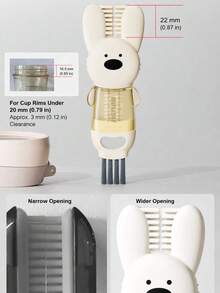 3pcs New Cute Rabbit 3-In-1 Cup Brush, Petal 3-In-1 Cup Brush, Multi-Functional Gap Cleaning Brush, Tea Cup & Baby Bottle Slot Brush, Portable For Home And Travel - Multiple Styles and Colors - View 5