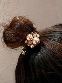1/2 Pcs Fashion Elastic Faux Pearl Hair Ties,Soft Pleats With Faux Pearl Embellishment, - Multicolor - View 5