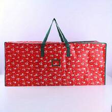 Christmas Tree Storage Bag For 7ft‑9ft Artificial Xmas Trees, Large Waterproof Dust‑Proof Woven Bag With Zipper & Reinforced Handles, Red Printed Rectangle Container, Holiday Home Organization For Attic Basement Indoor Outdoor Use - A - View 13