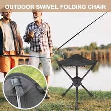 1pc 360° Rotating Folding Triangle Stool, Thickened Frame With Tear-Resistant 600D Oxford Fabric, Heavy Duty Weight Capacity, Stable Center Of Gravity, Anti-Tip, Wide Base For Comfortable Long Sitting, Storage Bag Included, Unisex Outdoor Camping Stool, Suitable For Camping, Fishing, Queuing, Sketching And More, Perfect Holiday Gift - Multicolor - View 8