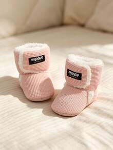 Newborn Infant Infant Girl Boy Cotton Booties Stay On Sock Slippers - Pink - View 8