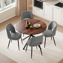 Brown Table + Gray Chair