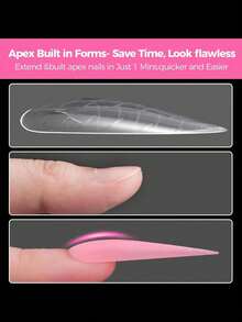 120pcs Flat Gel Nail Art Molds, Almond & Straight Shape, Built-In Pointed Tip, Double-Ended Design, Reusable, Pre-Set French Line, Suitable For Nail Salon & Home DIY Nail Art - Multicolor - View 5