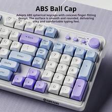 EWEADN Wired Keyboard, Full-Size Layout With Number Pad, Rainbow Backlit Keys, Ergonomic Design, Multifunctional Media Knob, Ball-Top Keycaps, Stylish Green & Blue Color Options, Comfortable Typing For PC, Laptop, Desktop, Office & Gaming - View 7
