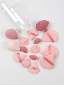 Random Makeup Sponges, Mini Makeup Sponges, Powder Puffs, Mini Powder Puffs, Mini Finger Cushion Powder Puffs; Foundation Application Makeup Sponge, Compatible With Liquid Foundation, Concealer, Loose Powder, Flawless Application; Multi-Color Makeup Sponges, Latex-Free Material, Dry And Wet Use - Multicolor - View 2