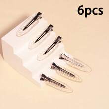 2/6pcs Leaf Shaped Seamless Bangs Hair Clips Plastic Makeup Wash Face Headband - Multicolor - View 14