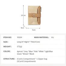 Women's Patchwork Textured PU Wallet, Snap Closure Multi-Card Slot Zipper Coin Purse, Compact Wallet For Daily Use - Multicolor - View 5