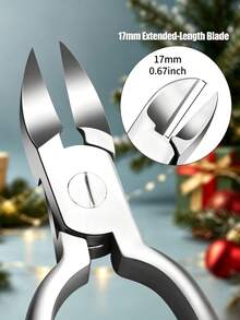 Christmas Limited Toenail Clippers Stainless Steel Beak‑Shaped Cutter For Thick Hard Nails Holiday Manicure Gift Tool - Silver - View 2