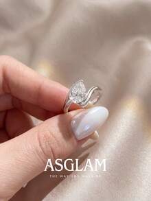 1pc Fashion Wavy Water Drop Shaped Ring, Suitable For Women's Daily Wear, Club, Formal Occasions And Holiday Gift - Torn Arm Water Droplet - View 5
