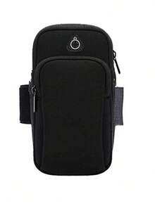 1pc Sports Waterproof Arm Bag, Solid Color Polyester Fiber, Zipper Closure, Universal, Suitable For Running, Hiking, Fitness - Adjustable Wrist Strap Phone Pouch - Multicolor - View 11