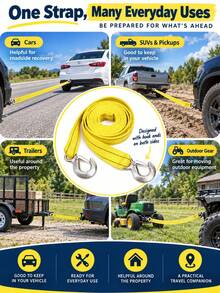 1pc 150 Inch Durable Nylon Tow Rope - Heavy Duty Towing Rope For Emergency Vehicles And Off-Road Use - A - View 6