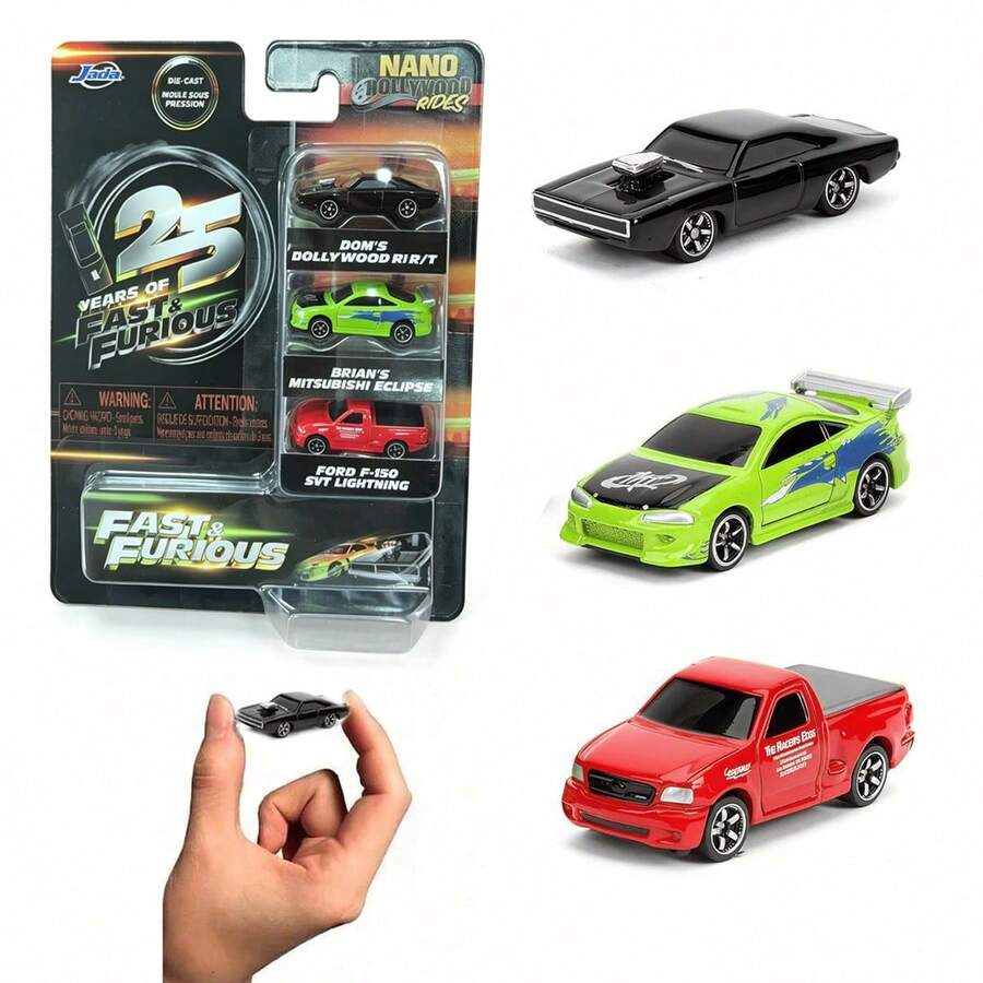 Simba Jada Toys Nano Hollywood Rides 3pcs Alloy Car Model Set, Charger, Eclipse, F-150 Mini Model Cars, Collectible Toy Gift, Suitable For Enthusiasts And Fans - Multicolor - View 1