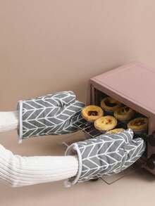 Kitchen Oven Microwave Heat-Resistant Gloves Heat-Proof Baking Tools Oven Mitts - Multiple Styles and Colors - View 7