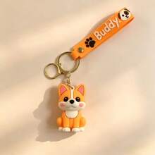 1pc Multicolor Creative Cartoon Puppy Keychain, Car Bag Key Chain Pendant, Cute Pet Backpack Charm, Small Gift For Couples, Daily Use, Party Holiday Favor - Puppy - View 11
