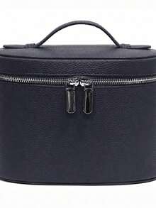Travel Makeup Bag PU Leather Cosmetic Storage Bag With Handle, Large Capacity Toiletry Organizer, Skincare And Beauty Essentials, Travel Necessities - Multicolor - View 19