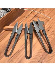 2pcs U-Shaped Thread Snips, Black Yarn Scissors, Small Thread Trimming Scissors - Black - View 6