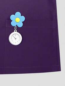 V-Neck Short Sleeve Top And Split Leg Pants, Lab/Nurse Scrub Uniform Suit, Veterinary/ Hospital/Private Care Work Outfit Set With Pockets Spring Fall - Violet Purple - View 10
