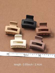 50pcs Girls Small Cute Square Hair Clips 2.5cm Mini Brown Cartoon Hair Accessories Suitable For Daily Styling And Flyaway Hair Management - Multicolor - View 6