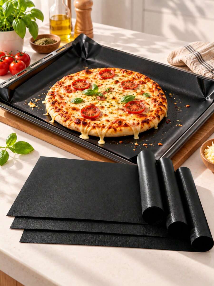 1/2pcs Oven Liners, Suitable For Home And Outdoor Grilling, Easy To Clean Oven/Stove Bottom Protection Mat, Non-Stick Heat-Resistant Baking Mat, Durable Thick Oven Mat, Stove Protector, Grill Mat, Spill-Proof Mat, Oven And Microwave Mat, Kitchen Supplies, Heat-Insulating Mat, DIY Desserts, Kitchen Tools - Multicolor - View 1