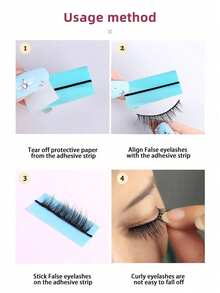 Black Eyelash Extension Tape, Temperature Sensitive Refill, Jelly Texture, Glue-Free Self-Adhesive False Eyelash Tape, Eyelash Tape Tool - Black - View 9