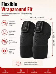 1pc/2pcs New USB Wireless Heating Knee Heating Therapy Device, Knee Joint Self-Heating Therapy Massager, Electric Heating Knee Massager, Shoulder And Elbow Massager, LCD Temperature Control Hot Compress Knee Massager - Multicolor - View 11