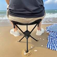 1pc 360° Rotating Folding Triangle Stool, Thickened Frame With Tear-Resistant 600D Oxford Fabric, Heavy Duty Weight Capacity, Stable Center Of Gravity, Anti-Tip, Wide Base For Comfortable Long Sitting, Storage Bag Included, Unisex Outdoor Camping Stool, Suitable For Camping, Fishing, Queuing, Sketching And More, Perfect Holiday Gift - Multicolor - View 9