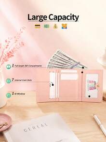 New Duck Cartoon Short Wallet, INS Style Cute & Playful Kawaii Print PU Leather Card Holder With Multiple Card Slots, Student Coin Purse, Women's Wallet, Coin Pouch - Multicolor - View 3
