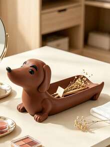 Dachshund Shaped Decorative Tray, Desktop Decor, Home Decor, Dachshund Shaped Decorative Tray, Key Storage Rack, Makeup Brush Storage Rack, Bathroom Drainage Decor, Stationery Storage Tray - Multicolor - View 8
