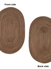 1/4/6/8 Coffee Brown Oval Woven Placemats, Non-Slip Heat-Resistant High-Resilience, Foldable And Rollable For Easy Storage, Suitable For Wedding Party Table Decoration, Daily Home Kitchen Dining Room And Room Decor - Brown - View 6