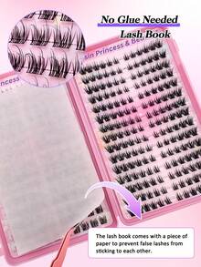 Mixed Style Self-Adhesive False Eyelash Clusters, Fluffy Type, 8-16mm Mixed Length, Fluffy Single Eyelash, Self-Adhesive DIY False Eyelash Extension, Cluster False Eyelashes, Natural Long D-Curl Eyelash Clusters, False Eyelashes - D - View 5