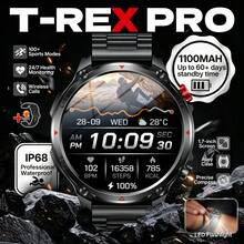 KENPANG 1100mAh Battery Men's Outdoor Sports Smart Watch, Built-In LED Flashlight, 100+ Sports Modes, Call & Text, 24/7 Health Monitoring, Sleep Tracking, 1.7-Inch HD Large Screen, IP68 Waterproof, Men's Fitness Tracker, Compatible With IOS & Android - View 14
