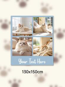 Custom Photo Text Throw Blanket, Personalized Picture Collage Fleece Blanket, Customized Pet Memory Photo Blanket For Sofa Bed Home Decor Gift - Multicolor - View 49