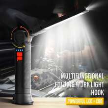 Powerful Handheld LED Flashlight, Mini COB Flashlight With 4 Modes, USB Rechargeable, Portable Foldable Work Light With Hook Design, Suitable For Camping, Fishing, Reading, Repair And Emergency Lighting, IP44 Waterproof Rating - A - View 5